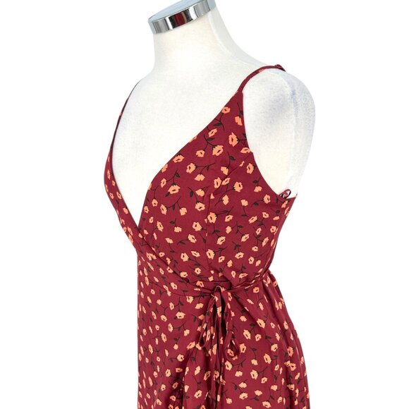 Wishlist Apparel Floral Wrap Dress Adjustable Straps Ruffled Hem Size Small - Picture 5 of 11